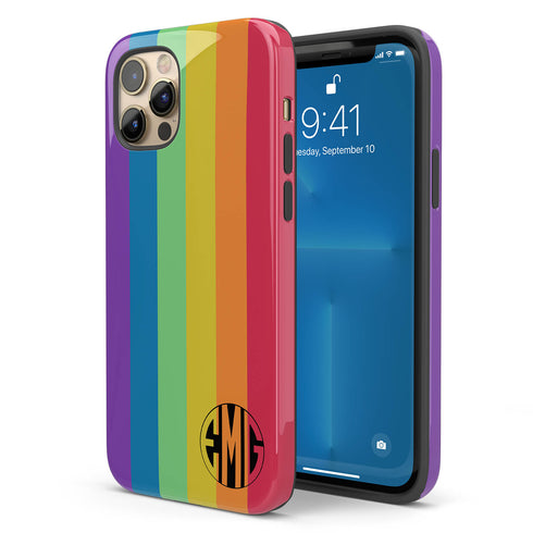 LGBTQ Pride Rainbow Custom Monogram iPhone Case